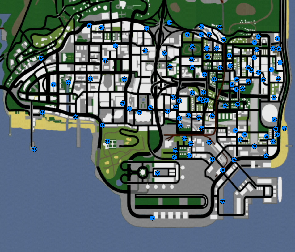 Ubicacion de Objetos Ocultos del Gta San Andrea Ubicacion de Objetos Ocultos del Gta San Andrea